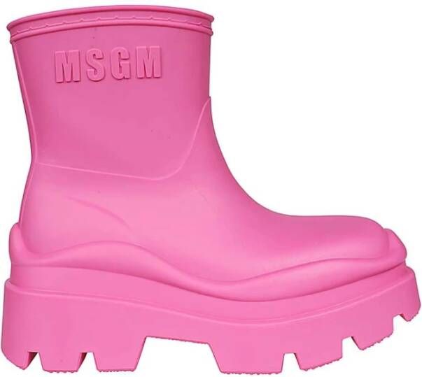Msgm Rubberen Regenlaarzen Vierkante Neus