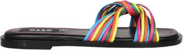 Msgm Vierkante Neus Leren Slippers