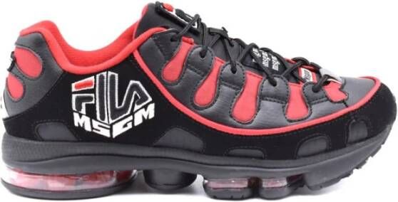 Msgm Zwarte Leren Veterschoenen