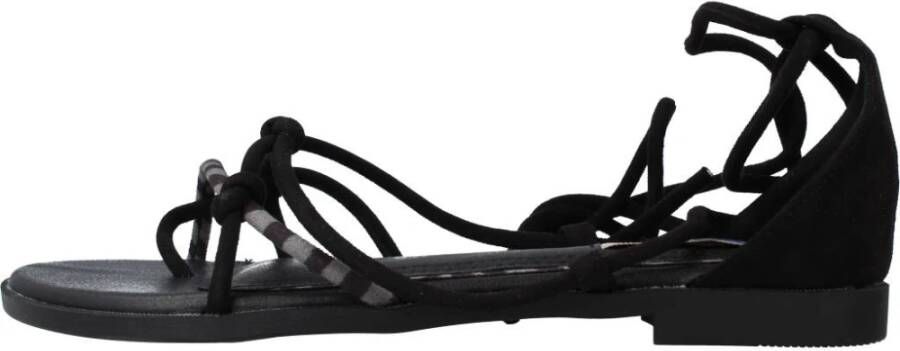 Mtng Flat Sandals Black Dames