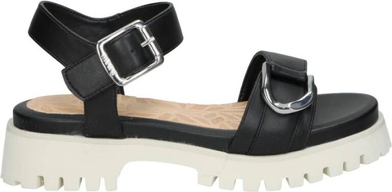 Mtng Flat Sandals Black Dames