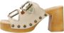 Mtng Stijlvolle Heeled Mules Sandaal Beige Dames - Thumbnail 2