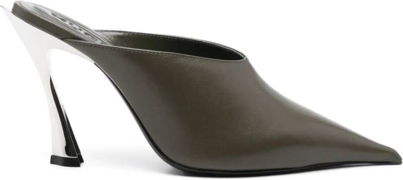 Mugler Khaki Stijlvolle Muiltjes Schoenen