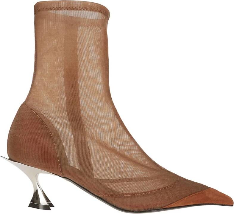 Mugler Boots Ankle Boot With Mesh Design in bruin