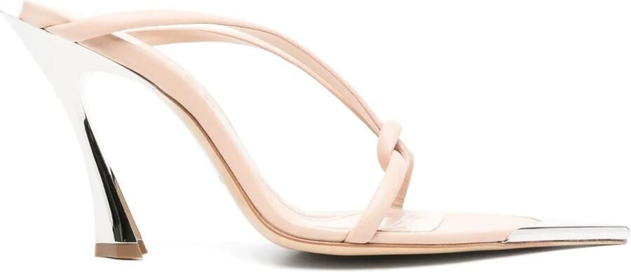 Mugler Stijlvolle Nude Mules voor Vrouwen