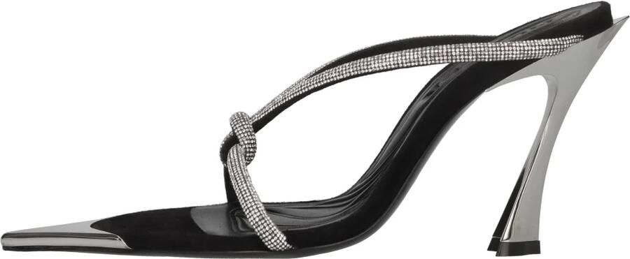 Mugler Suede Rhinestone Mule