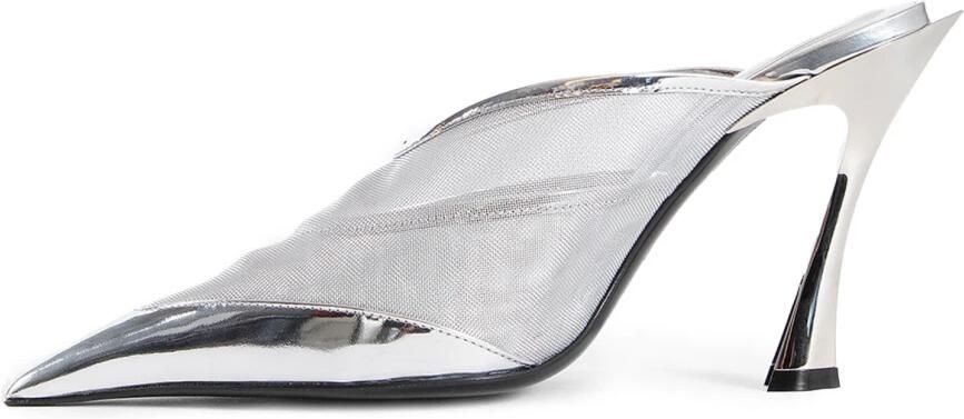 Mugler Zilveren Mesh Stiletto Hak Muiltje - Foto 2