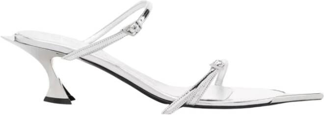 Mugler Zilveren Leren Sandalen met Hak