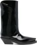 Mugler Zwarte Kalfsleren Laars Geborstelde Stijl Black Dames - Thumbnail 1