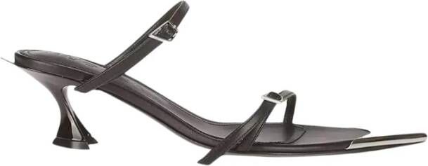 Mugler Zwarte Sandalen met Hak en Zilveren Details