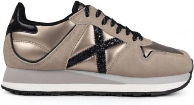 Munich Glanzende Nude Sneakers Beige Heren