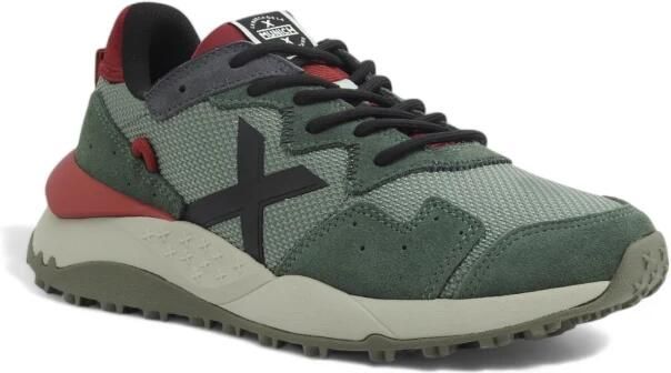 Munich Shibuya sneakers grijsgroen zwart rood