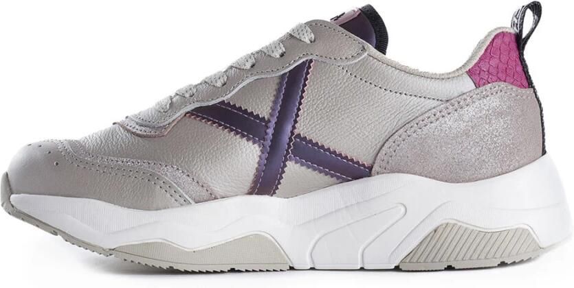 Munich Casual Grijze Leren Dames Sneakers Gray