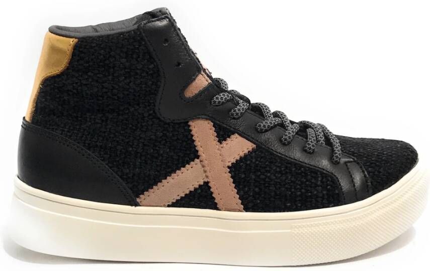 Munich Nim 30 Leren Stoffen Zwarte Sneakers Black Dames