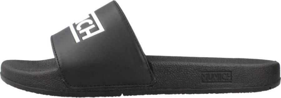 Munich Platte Slider D Logo Zwart Black Heren