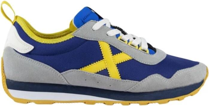 Munich Retro Stijl Sneaker Blauw Suède Multicolor Heren