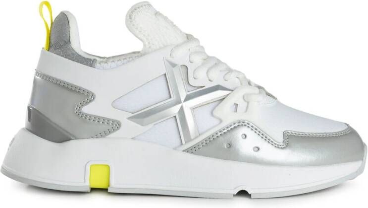 Munich Witte Eco Leren Mesh Sneakers Clik 50 Model White Dames