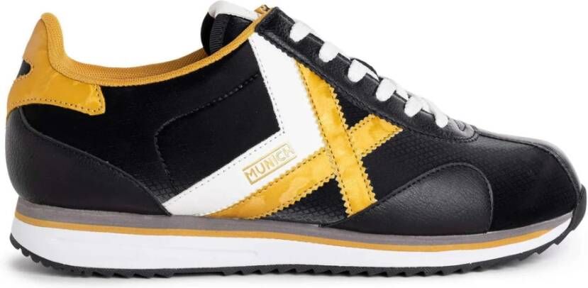 Munich Retro Geïnspireerde Veterschoenen Zwart Goud Multicolor Heren