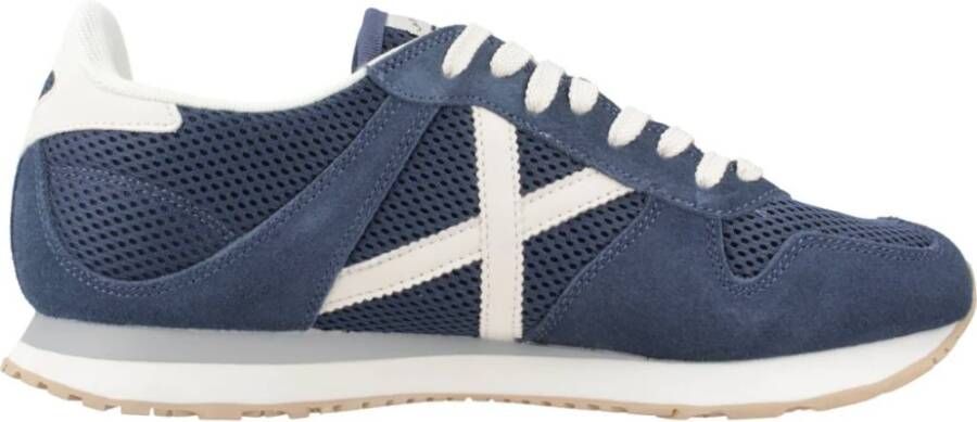 Munich Blauwe Casual Leren Sneakers oor Heren Blue Heren