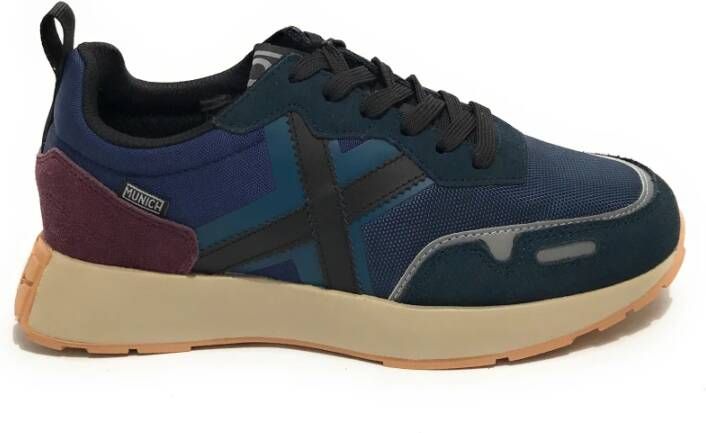 Munich Blauwe Casual Textiel Sneakers voor Heren Blue Heren