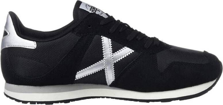 Munich Zwarte Leren Sneakers oor Heren Black Heren