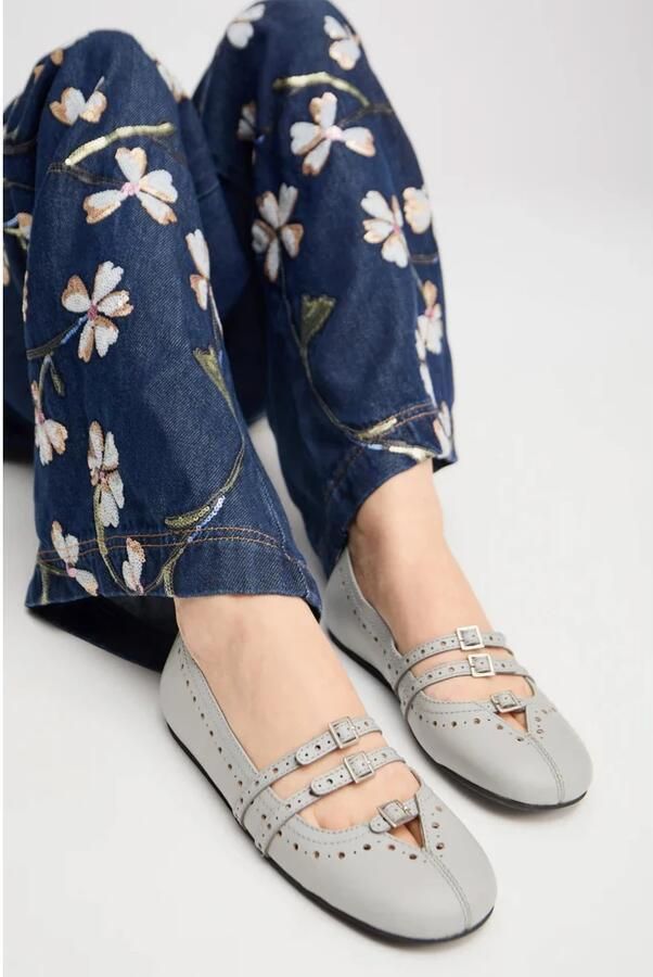 Munthe Elegante leren ballerina`s met gespsluitingen - Foto 2