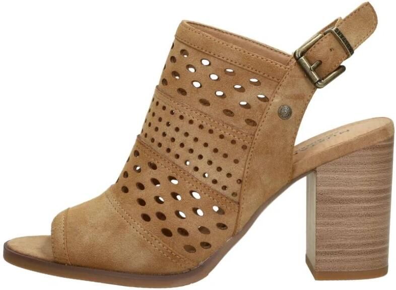 Mustang Shoes Sandaaltjes zomerschoen avond schoen blokhak met stijlvolle perforaties