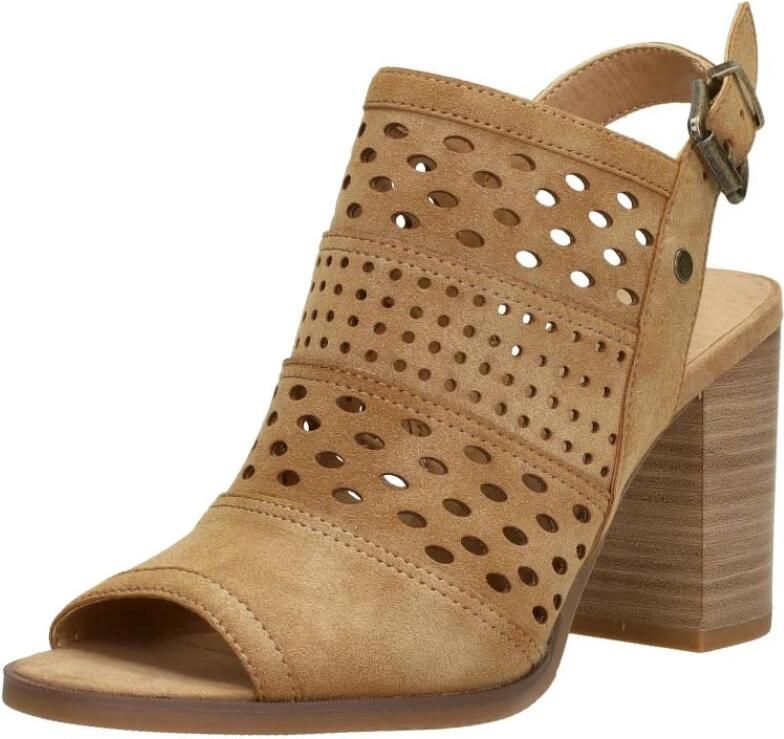 Mustang Shoes Sandaaltjes zomerschoen avond schoen blokhak met stijlvolle perforaties - Foto 3