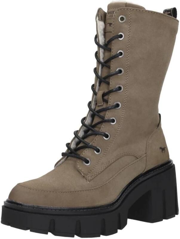 Mustang Warme Platform Veterschoen voor Dames Gray Dames - Foto 3