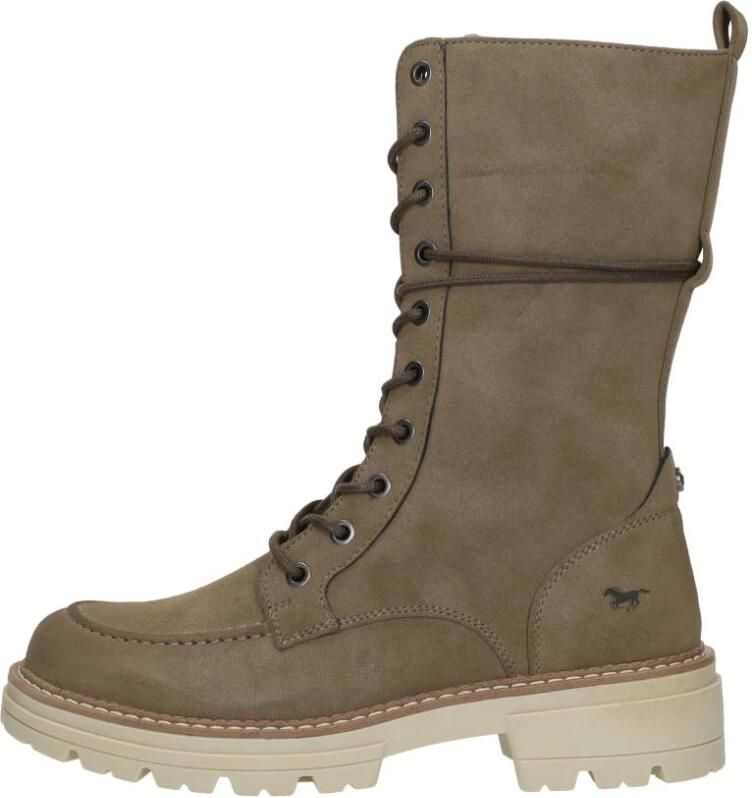 Mustang Winter Hoge Veterschoen Beige Dames - Foto 2