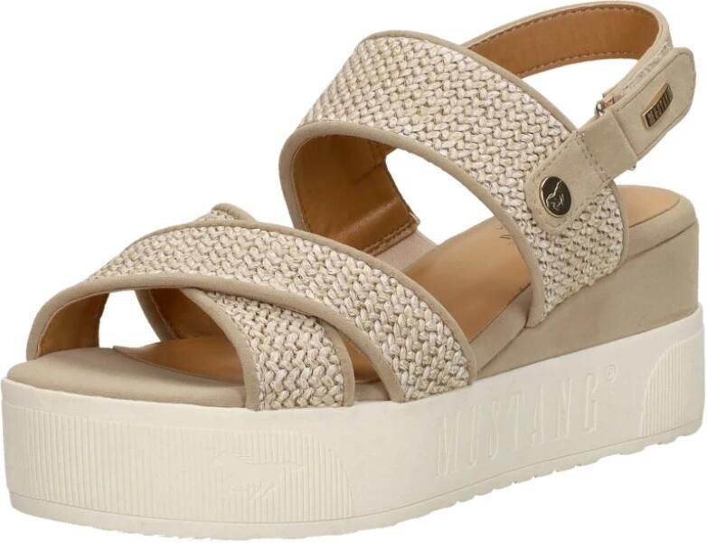 Mustang Shoes Sandaaltjes zomerschoen sandaal wig hak met lichte plateau - Foto 3