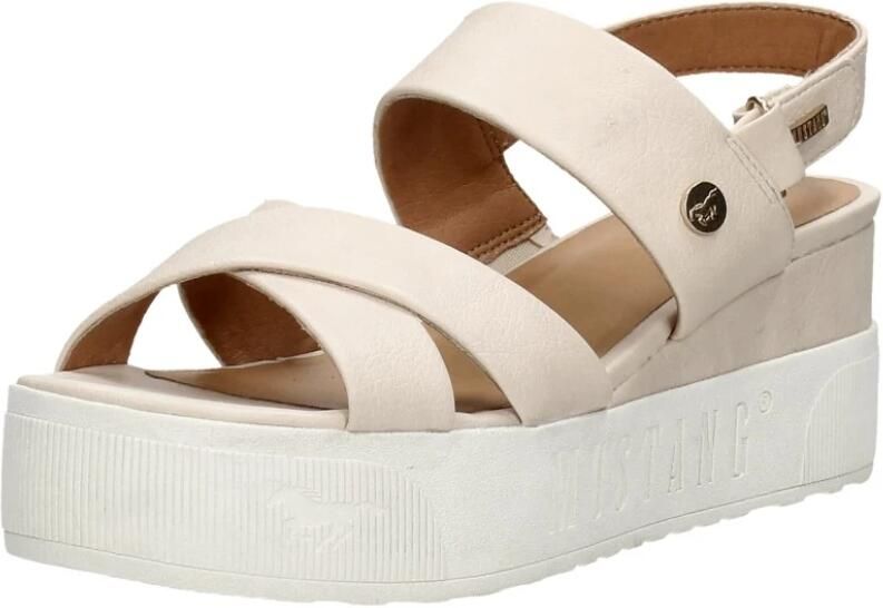 Mustang Sandalen Plat Sandalen Plat gebroken wit - Foto 5