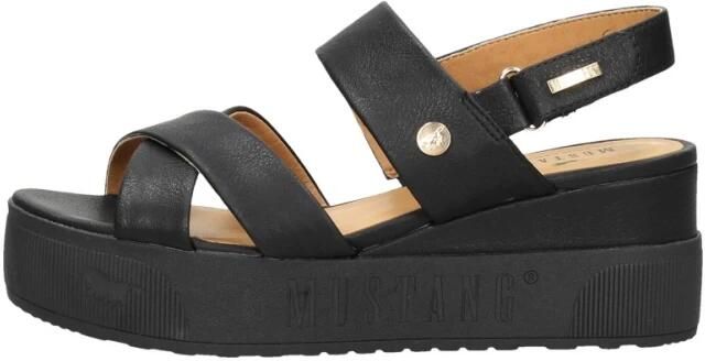 Mustang Shoes Sandaaltjes zomerschoen sandaal sleehak met praktische klittenbandsluiting - Foto 3