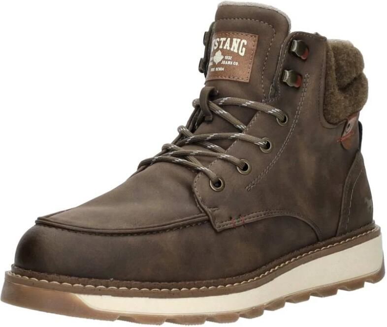 Mustang Veterschoenen Hoog Veterschoenen Hoog donkerbruin - Foto 3