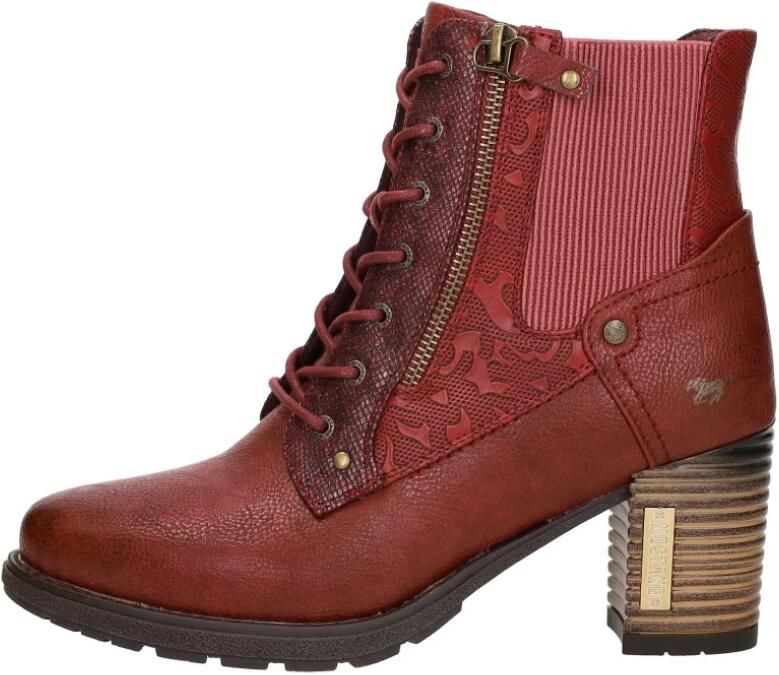 Mustang Veterschoenen Hak Veterschoenen Hak rood - Foto 3