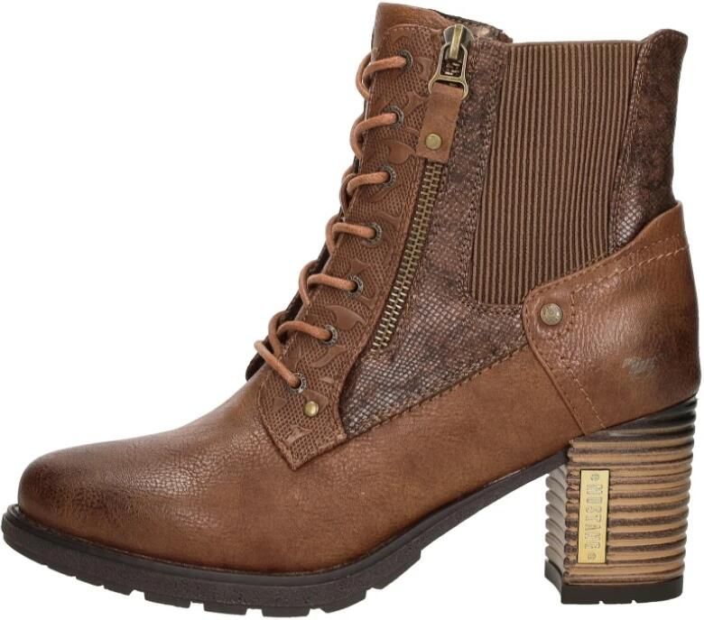 Mustang Veterschoenen Hak Veterschoenen Hak Cognac - Foto 3
