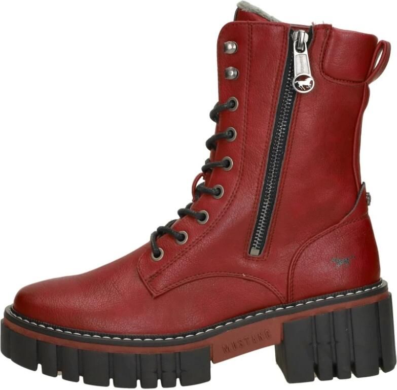 Mustang Veterschoenen Hoog Veterschoenen Hoog Rood - Foto 3