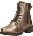 Mustang Shoes Veterschoenen enkellaars hakken in metallic-look smalle vorm - Goud