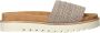 Mustang Taupe Textiel Zomer Slipper Beige - Thumbnail 2