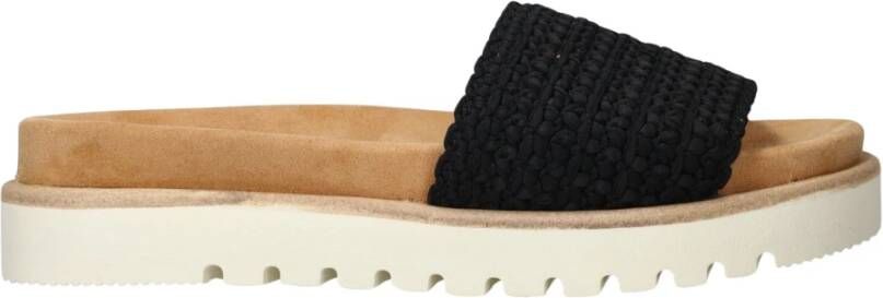 mustang Zomer Zwart Textiel Slipper Black Dames