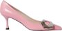 N21 Lederen pompen met extra grote gesp Roze Dames - Thumbnail 3