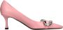 N21 Lederen pompen met extra grote gesp Roze Dames - Thumbnail 1