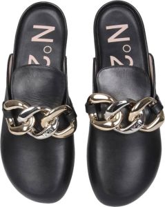 N21 Mules With Oversized Chain Zwart Dames