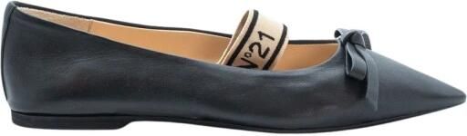 N21 Ballerina's met puntneus strik en logo
