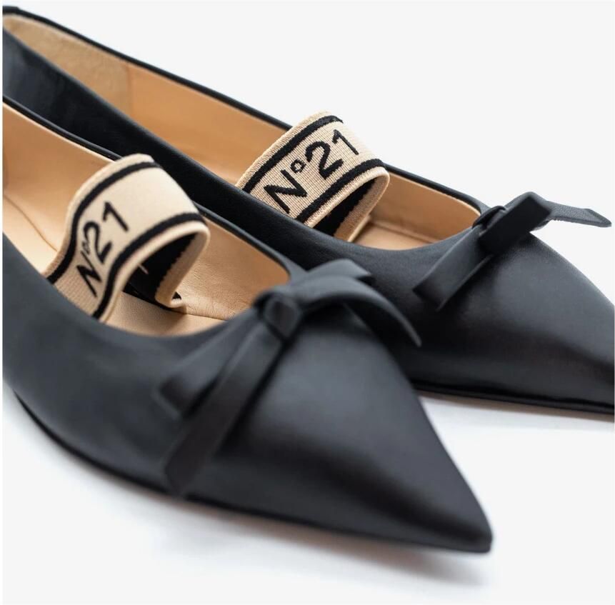 N21 Ballerina's met puntneus strik en logo - Foto 2