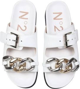 N21 Sandalen met een extra grote ketting Wit Dames