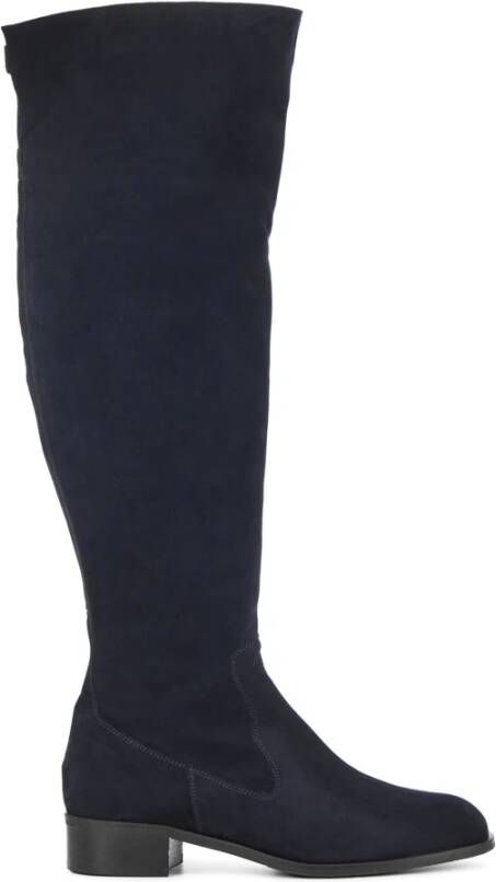blingqueen Dameslaarzen tot over de knie met stretch, stiletto, plateauzool, Zwarte lak, 45 EU