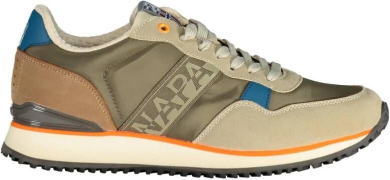 Napapijri Beige Polyester Sneaker met Veters en Logo Multicolor Heren