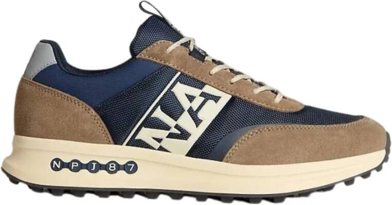 Napapijri Blauwe Leren Lage Sneakers
