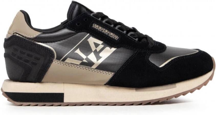 Napapijri Egret Zwarte Leren Tennissneakers